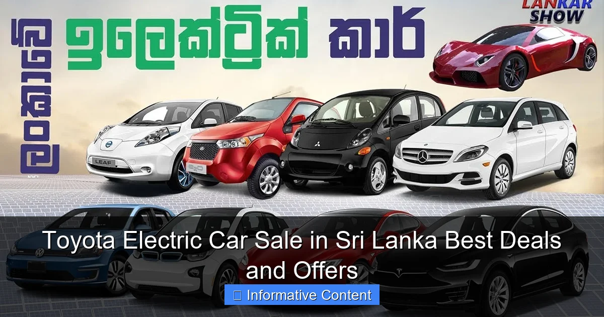 Toyota Electric Car Sale in Sri Lanka Best Deals and Offers