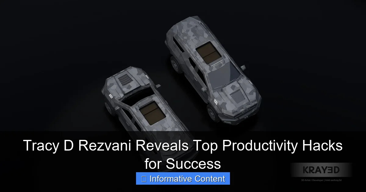 Tracy D Rezvani Reveals Top Productivity Hacks for Success