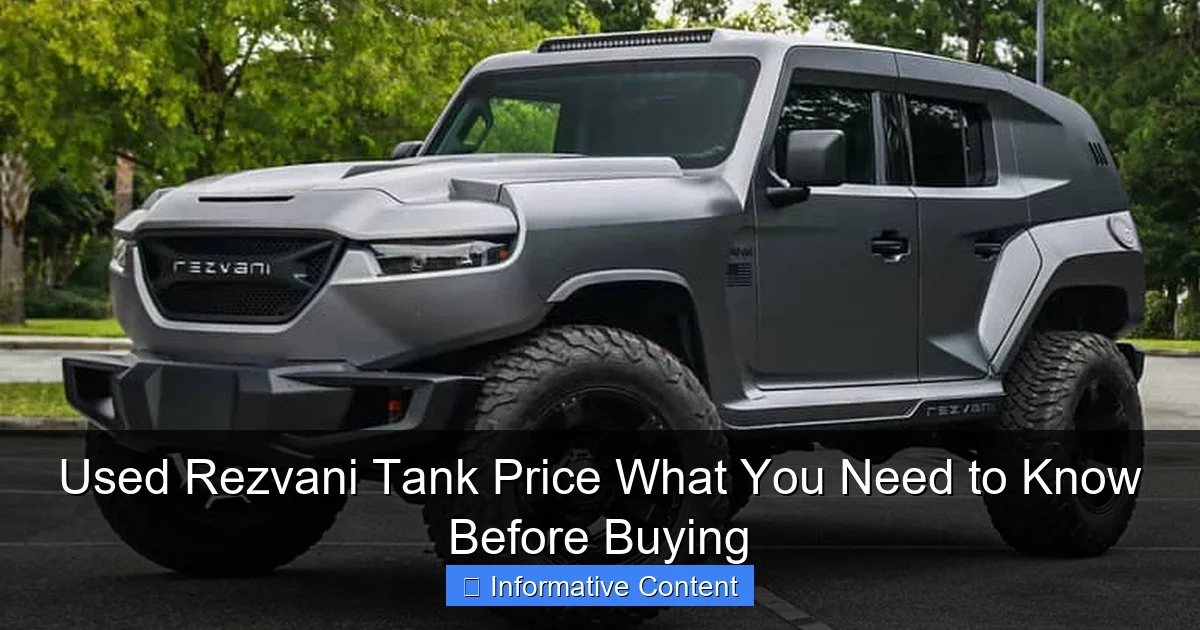 Used Rezvani Tank Price What You Need to Know Before Buying