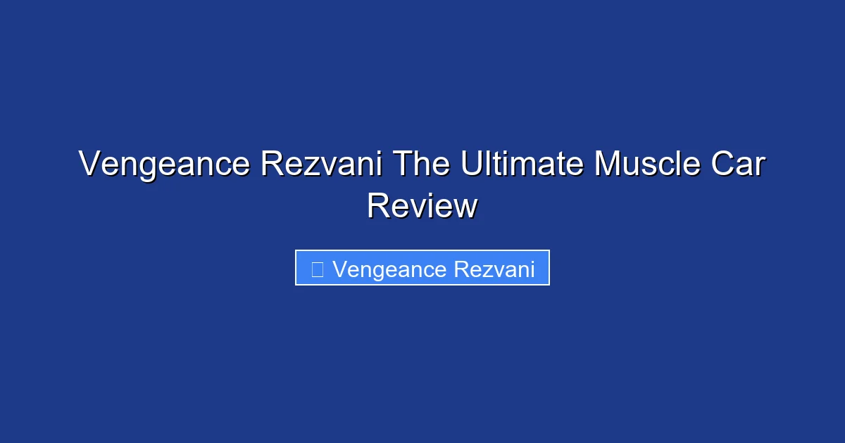 Vengeance Rezvani The Ultimate Muscle Car Review