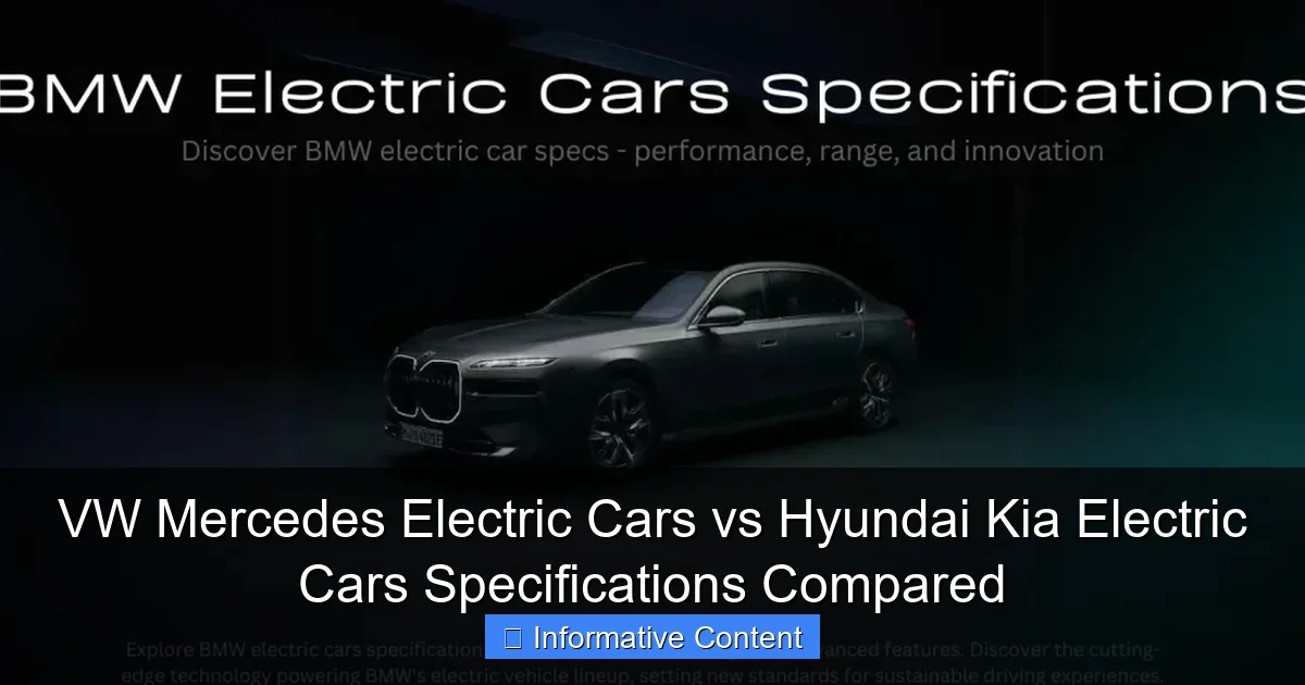 VW Mercedes Electric Cars vs Hyundai Kia Electric Cars Specifications Compared