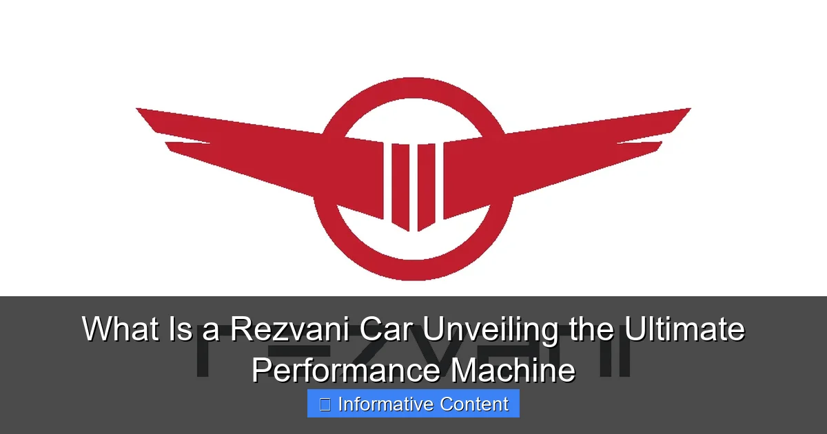 What Is a Rezvani Car Unveiling the Ultimate Performance Machine