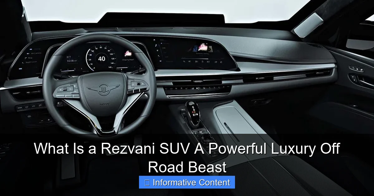 What Is a Rezvani SUV A Powerful Luxury Off Road Beast
