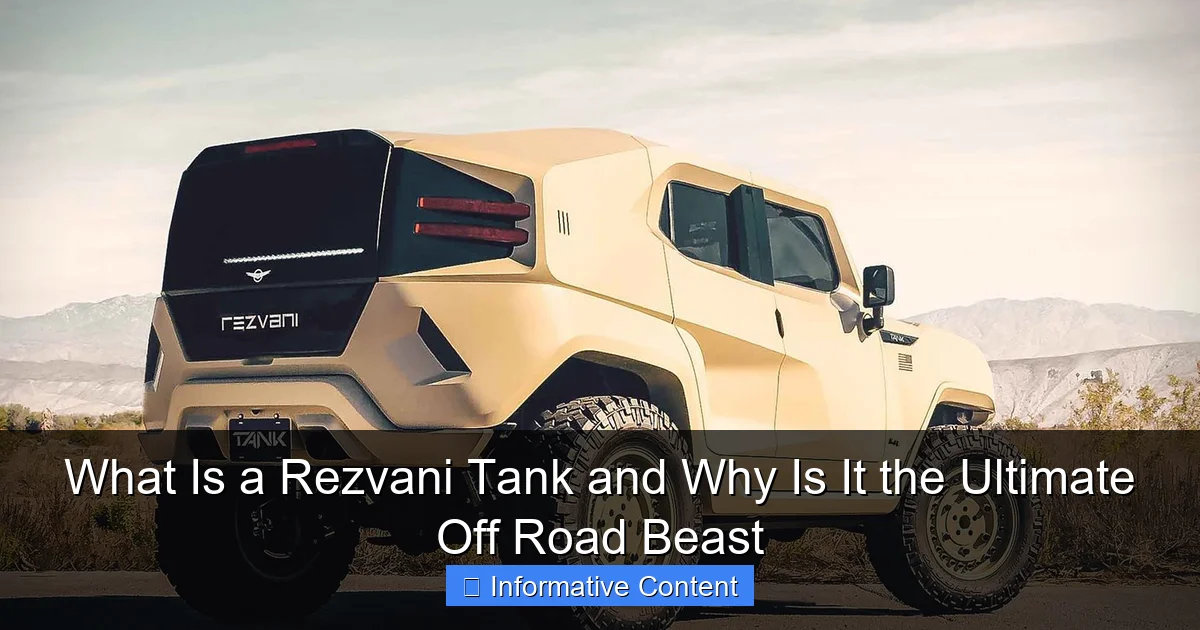 What Is a Rezvani Tank and Why Is It the Ultimate Off Road Beast