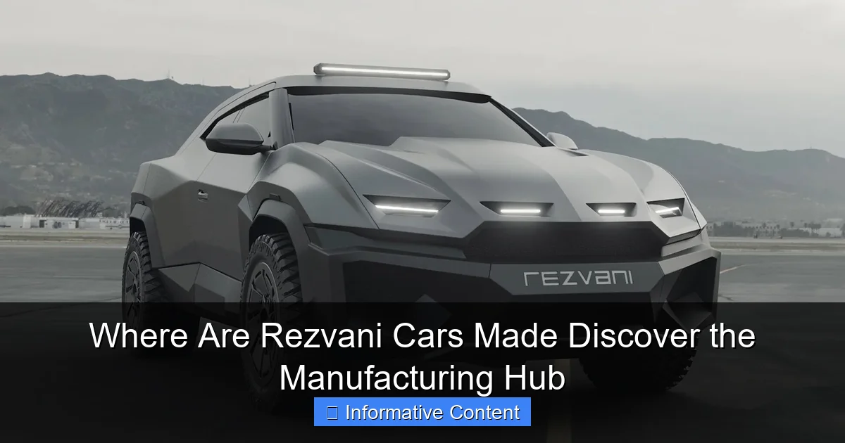 Where Are Rezvani Cars Made Discover the Manufacturing Hub