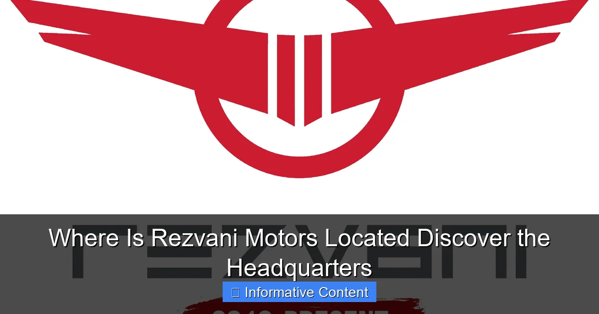 Where Is Rezvani Motors Located Discover the Headquarters
