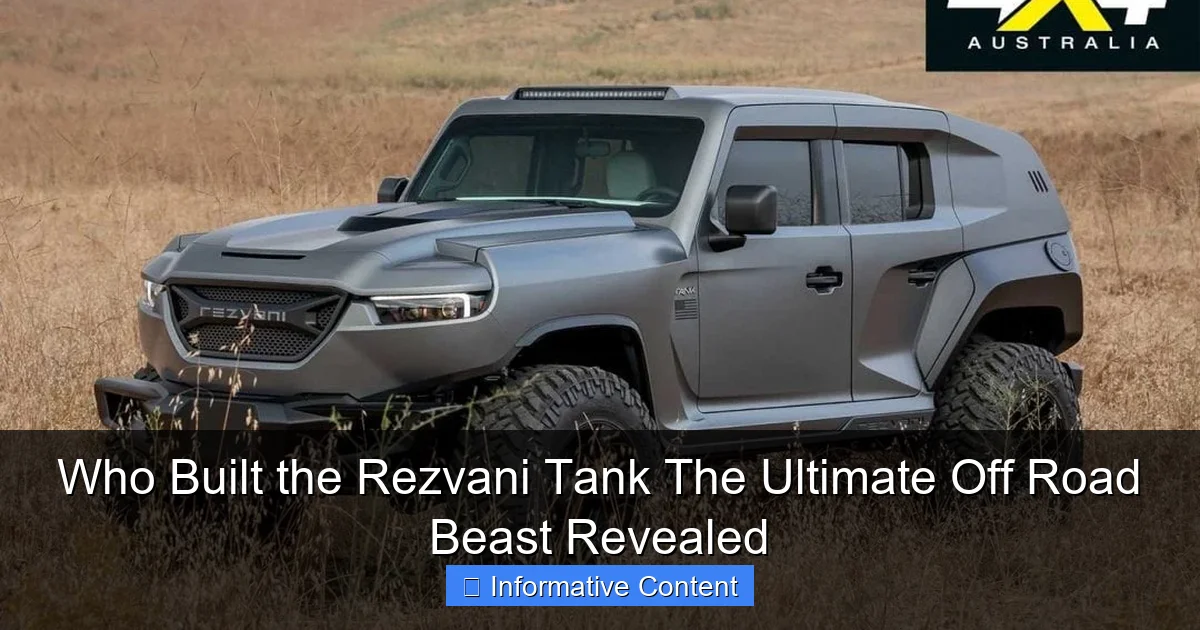 Who Built the Rezvani Tank The Ultimate Off Road Beast Revealed