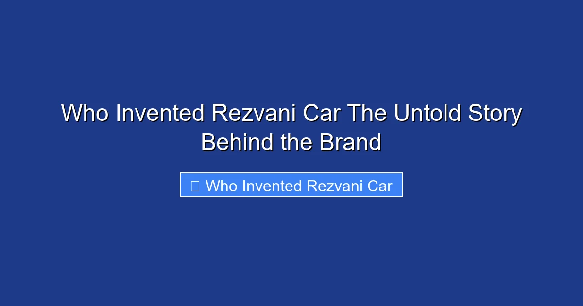 Who Invented Rezvani Car The Untold Story Behind the Brand