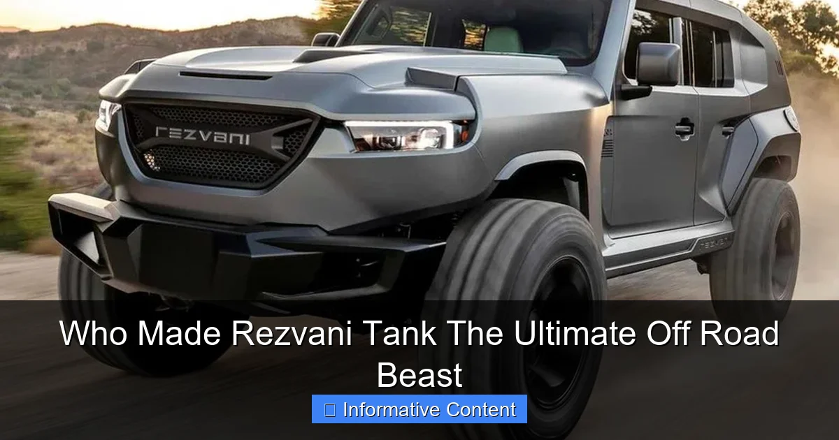 Who Made Rezvani Tank The Ultimate Off Road Beast