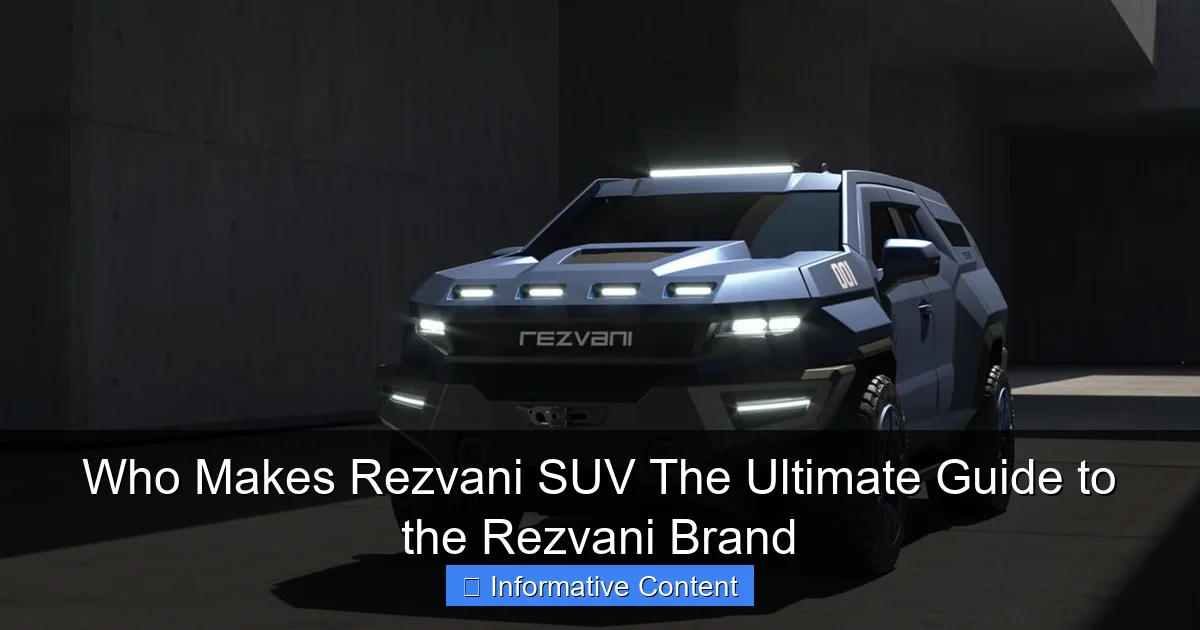 Who Makes Rezvani SUV The Ultimate Guide to the Rezvani Brand