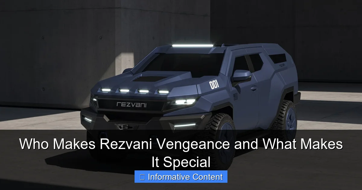 Who Makes Rezvani Vengeance and What Makes It Special