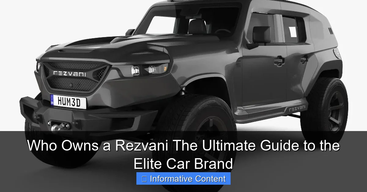 Who Owns a Rezvani The Ultimate Guide to the Elite Car Brand