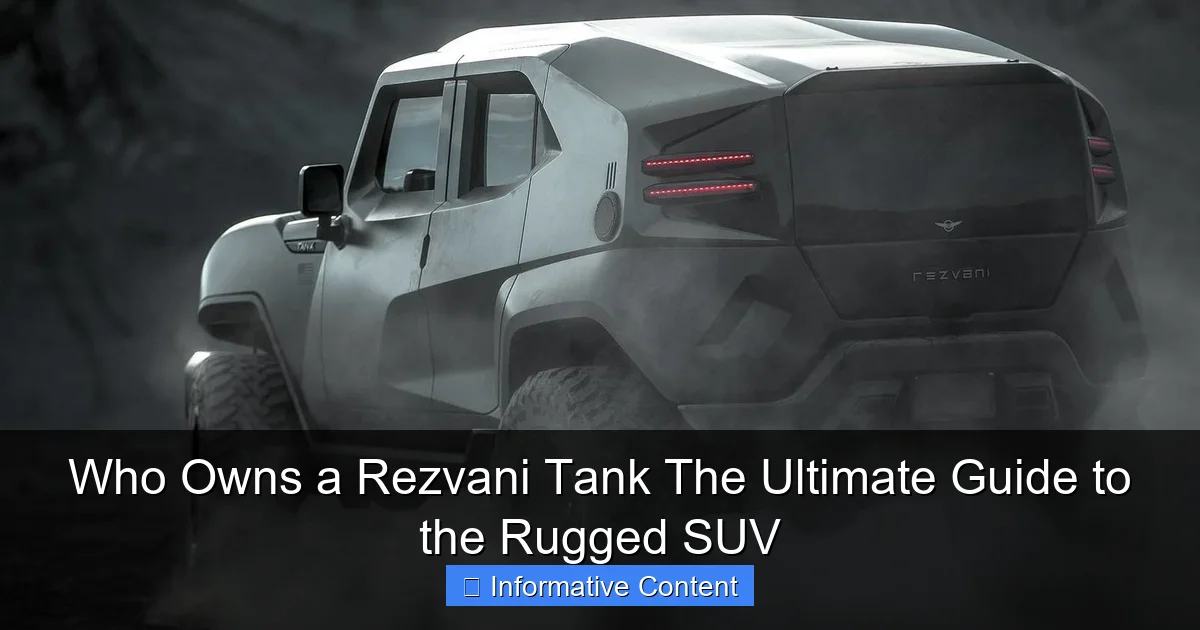 Who Owns a Rezvani Tank The Ultimate Guide to the Rugged SUV