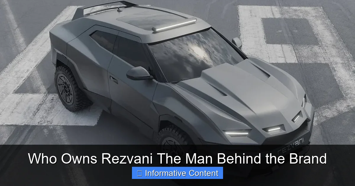 Who Owns Rezvani The Man Behind the Brand