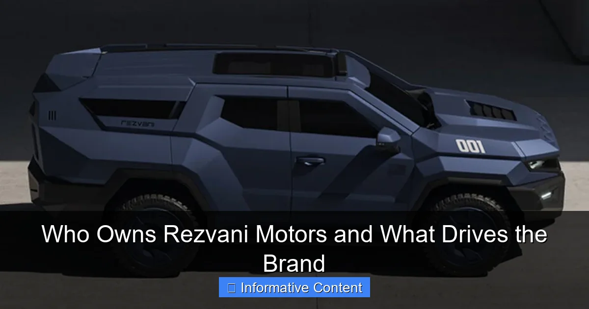 Who Owns Rezvani Motors and What Drives the Brand