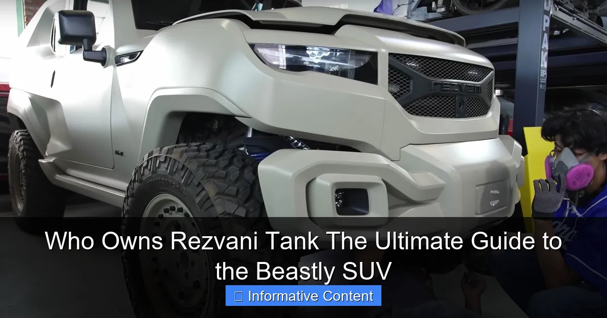 Who Owns Rezvani Tank The Ultimate Guide to the Beastly SUV